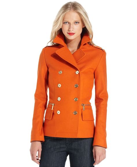 michael kors orange coat macy'